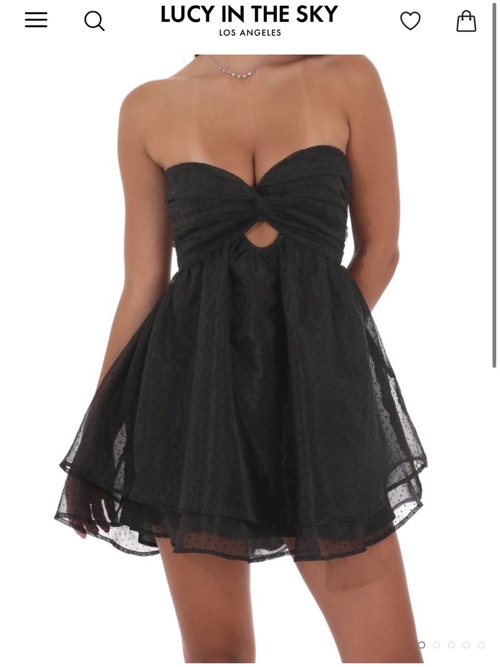 Lucy in the Sky Black Strapless Twist-Front Mini Dress